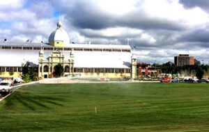 Image of the Great Lawn with the Aberdeen Pavilion in the background at TD Place.