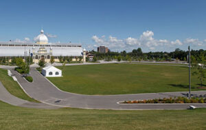 Image of the Great Lawn with the Aberdeen Pavilion in the background at TD Place.