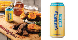 Image of BBQ ribs next to a can Twisted Tea and a mason jar of Twisted Tea