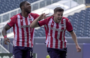 Atletico Ottawa team celebrating