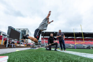 67's Player Jumping on TD Place field