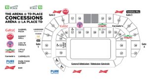 TD Place Concessions Map - Arena