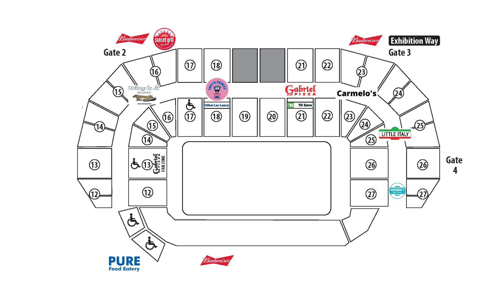 Concessions Arena map june 2024 - TD Place | Lansdowne Live